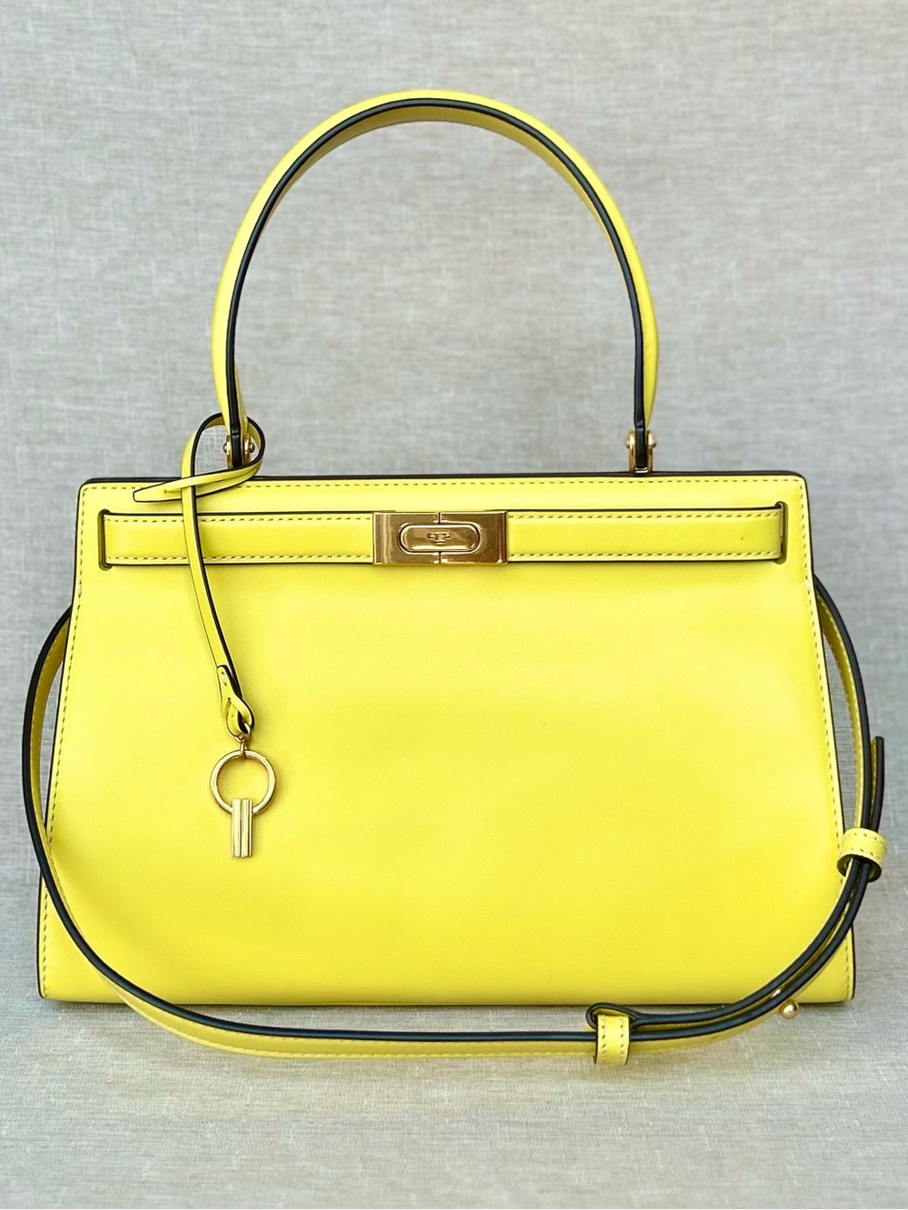 Tory Burch Lee Radziwill Electric Yellow Leather Satchel